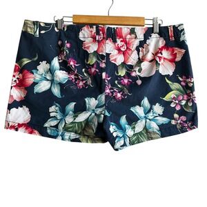 JCP‎ Floral Print Shorts Bermuda  Colorful Tropical Casual Summer Size 16 NWOT
